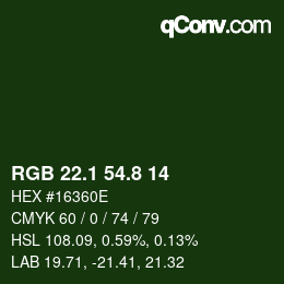 Color code: RGB 22.1 54.8 14 | qconv.com
