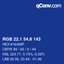 Color code: RGB 22.1 54.8 143 | qconv.com