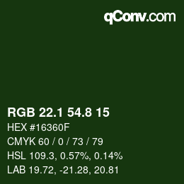 カラーコード: RGB 22.1 54.8 15 | qconv.com