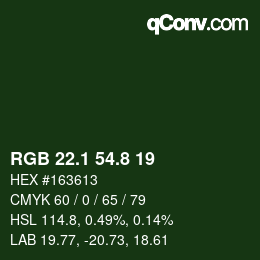 Color code: RGB 22.1 54.8 19 | qconv.com