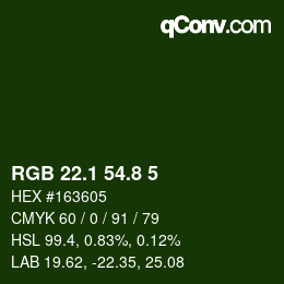Color code: RGB 22.1 54.8 5 | qconv.com