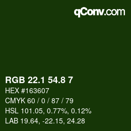 カラーコード: RGB 22.1 54.8 7 | qconv.com