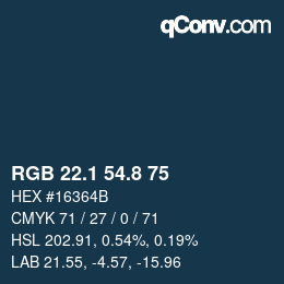 Color code: RGB 22.1 54.8 75 | qconv.com