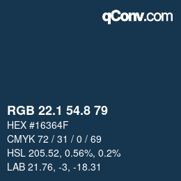 Color code: RGB 22.1 54.8 79 | qconv.com