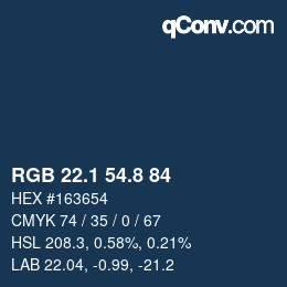 Color code: RGB 22.1 54.8 84 | qconv.com