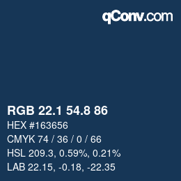 Código de color: RGB 22.1 54.8 86 | qconv.com