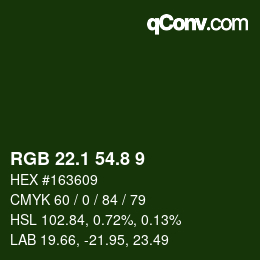 カラーコード: RGB 22.1 54.8 9 | qconv.com
