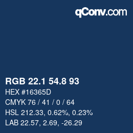 Color code: RGB 22.1 54.8 93 | qconv.com