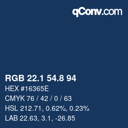 Color code: RGB 22.1 54.8 94 | qconv.com