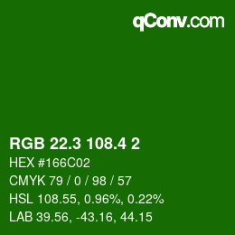 カラーコード: RGB 22.3 108.4 2 | qconv.com