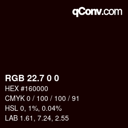 カラーコード: RGB 22.7 0 0 | qconv.com