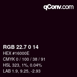カラーコード: RGB 22.7 0 14 | qconv.com