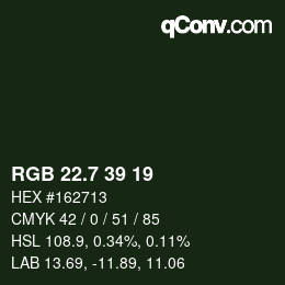カラーコード: RGB 22.7 39 19 | qconv.com