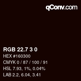 カラーコード: RGB 22.7 3 0 | qconv.com