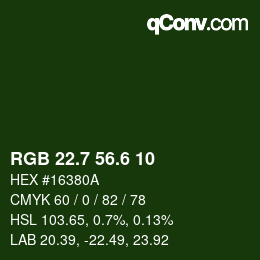 カラーコード: RGB 22.7 56.6 10 | qconv.com