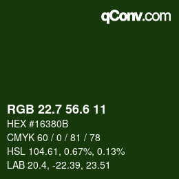カラーコード: RGB 22.7 56.6 11 | qconv.com