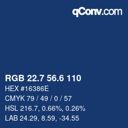 カラーコード: RGB 22.7 56.6 110 | qconv.com