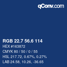 カラーコード: RGB 22.7 56.6 114 | qconv.com