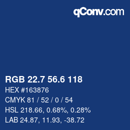 カラーコード: RGB 22.7 56.6 118 | qconv.com