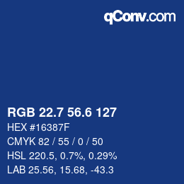 カラーコード: RGB 22.7 56.6 127 | qconv.com