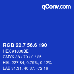 カラーコード: RGB 22.7 56.6 190 | qconv.com
