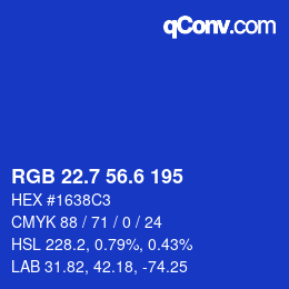カラーコード: RGB 22.7 56.6 195 | qconv.com