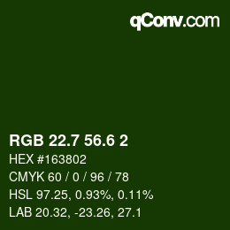 カラーコード: RGB 22.7 56.6 2 | qconv.com