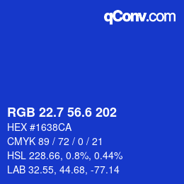 カラーコード: RGB 22.7 56.6 202 | qconv.com