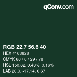 カラーコード: RGB 22.7 56.6 40 | qconv.com