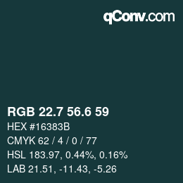 カラーコード: RGB 22.7 56.6 59 | qconv.com