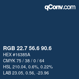 カラーコード: RGB 22.7 56.6 90.6 | qconv.com