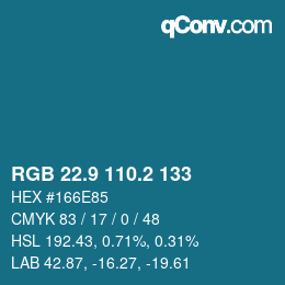 Color code: RGB 22.9 110.2 133 | qconv.com