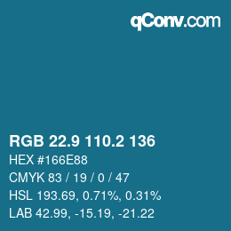 Color code: RGB 22.9 110.2 136 | qconv.com