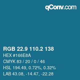 Color code: RGB 22.9 110.2 138 | qconv.com