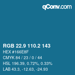 Farbcode: RGB 22.9 110.2 143 | qconv.com