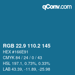 Color code: RGB 22.9 110.2 145 | qconv.com