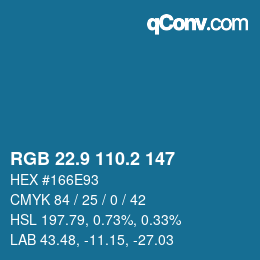 Color code: RGB 22.9 110.2 147 | qconv.com