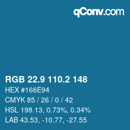 Color code: RGB 22.9 110.2 148 | qconv.com