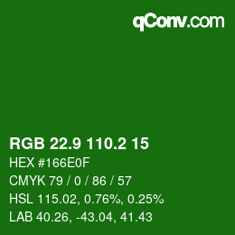 カラーコード: RGB 22.9 110.2 15 | qconv.com