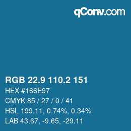 Color code: RGB 22.9 110.2 151 | qconv.com