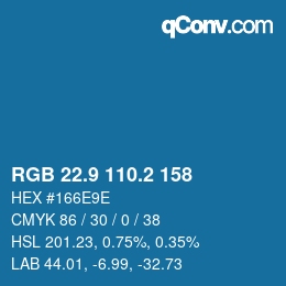 Color code: RGB 22.9 110.2 158 | qconv.com