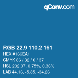Color code: RGB 22.9 110.2 161 | qconv.com