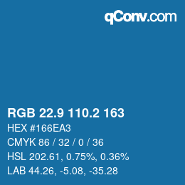 カラーコード: RGB 22.9 110.2 163 | qconv.com