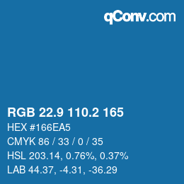 Color code: RGB 22.9 110.2 165 | qconv.com