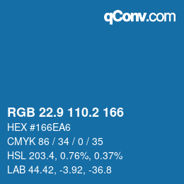 Color code: RGB 22.9 110.2 166 | qconv.com