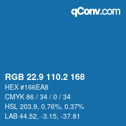 Color code: RGB 22.9 110.2 168 | qconv.com