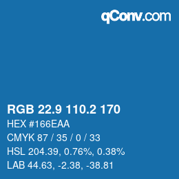 Color code: RGB 22.9 110.2 170 | qconv.com