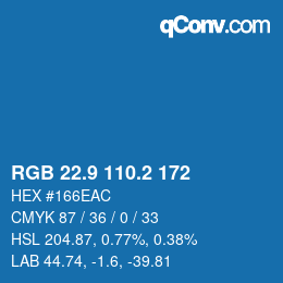 Farbcode: RGB 22.9 110.2 172 | qconv.com