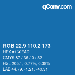 Color code: RGB 22.9 110.2 173 | qconv.com