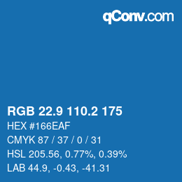 Color code: RGB 22.9 110.2 175 | qconv.com
